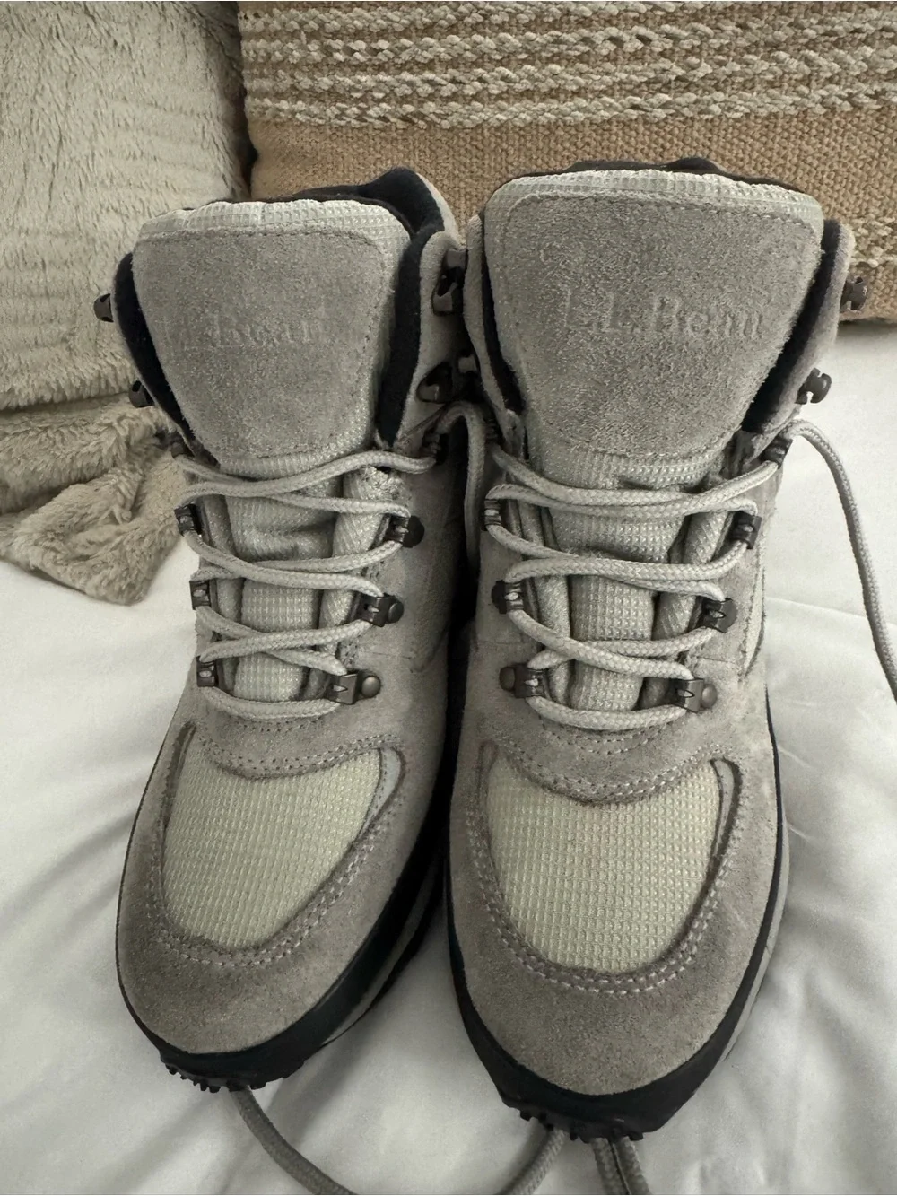 L.L. Bean Men's Gray Suede Hiking Rain & Snow Boots
